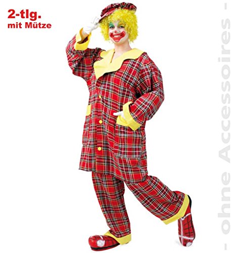 KarnevalsTeufel.de Herren-/Damenkostüm Clown Pipo 2-TLG. Clownkostüm Hose und Oberteil mit Mütze (XX-Large) von KarnevalsTeufel.de