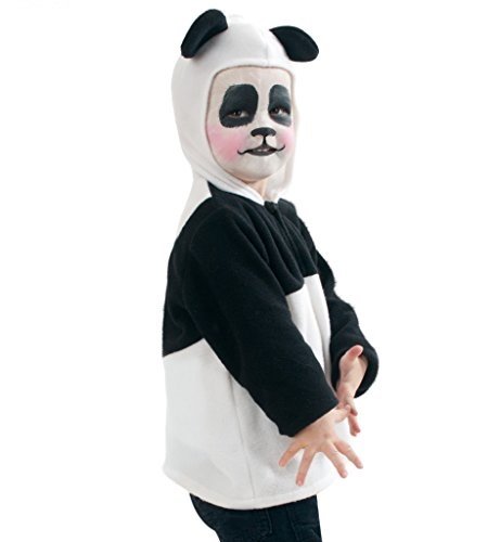 KarnevalsTeufel.de Kinder-Kostüm Panda, Oberteil mit Kapuze und süßen Öhrchen in schwarz-weiß (Gr. 92) von KarnevalsTeufel.de