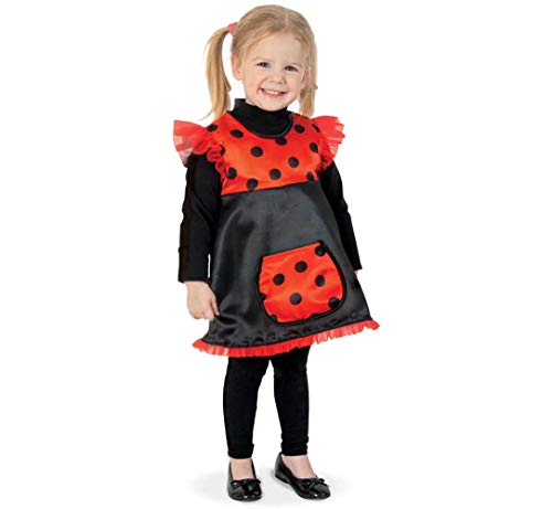 KarnevalsTeufel.de Kinderkostüm Kleid Käferchen schwarz/rot mit schwarzen Pünktchen Marienkäfer Glückskäfer Gr 86-104 (86) von KarnevalsTeufel.de