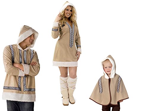 KarnevalsTeufel.de Kostüm Eskimo, Familien-Kostüm, Eskimokind, Eskimofrau, Eskimomann, Verschiedene Ausführungen (Eskimokind Gr. 98) von KarnevalsTeufel.de