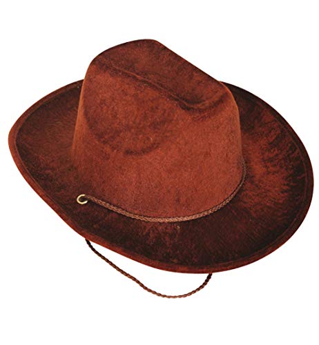 KarnevalsTeufel.de Samthut Cowboy Cowboyhut Partyhut Western Saloon - Gr. 58 cm (braun) von KarnevalsTeufel.de