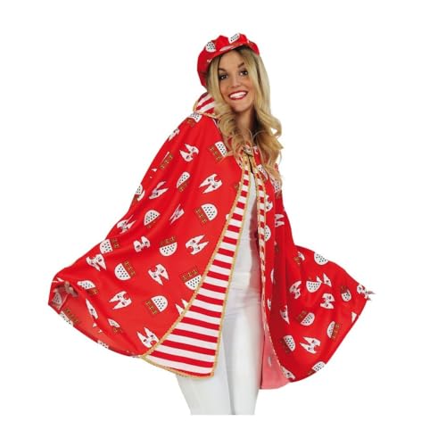 KarnevalsTeufel.de Umhang Köln rot-weiß Cape mit Köln-Motiven Überwurf (M) von KarnevalsTeufel.de