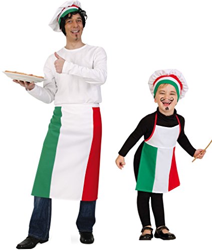 Kinderkostüm Pizzabäcker (Schürze + Mütze) Karneval, Fasching, Mottoparty (104/116) von KarnevalsTeufel.de