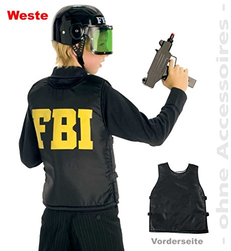 Kinderkostüm Weste FBI, Schutzweste, Police-Officer, Ploizist, Agent, 1-TLG. Weste (128) von KarnevalsTeufel.de