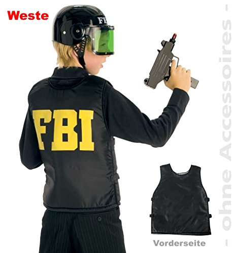 Kinderkostüm Weste FBI, Schutzweste, Police-Officer, Ploizist, Agent, 1-TLG. Weste (164) von KarnevalsTeufel.de