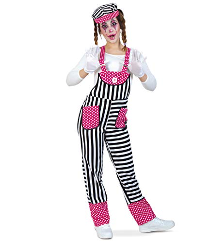 Latzhose "Funny" Karnevals-Outfit-Clown rosa-weiß (S) von KarnevalsTeufel.de