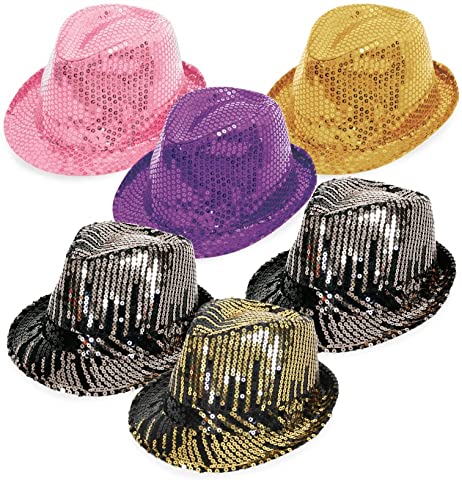 Paillettenhut, sortierte Farben, Gr. 58 cm, Partyhut, Karneval, glitzer, Pailletten (lila) von KarnevalsTeufel.de