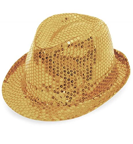 Paillettenhut, sortierte Farben, Gr. 58 cm, Partyhut, Karneval, Glitzer, Pailletten (vanille) von KarnevalsTeufel.de