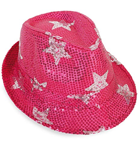 Paillettenhut Sterne, sortierte Farben, Gr. 58 cm, Mottoparty, Partyhut, Karneval (pink) von KarnevalsTeufel.de