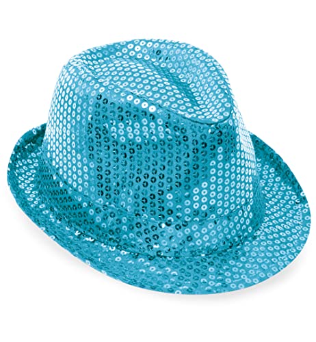 Paillettenhut Türkis, Gr. 58 cm, Mottoparty, Partyhut, Karneval von KarnevalsTeufel.de