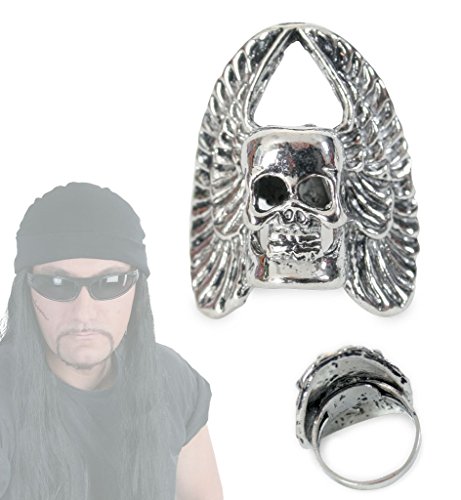 Rocker-Ring, sortierte Modelle, Halloween, Karneval, Mottoparty, Schmuck (Modell 3) von KarnevalsTeufel.de