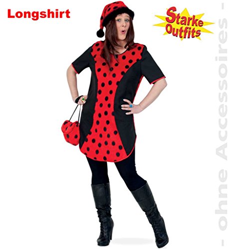 Damenkostüm " Big Mary " Starke Outfits, Marienkäfer schwarz rot, Garten, ideal für Karneval, Fasching oder Mottoparty (46) von KarnevalsTeufel.de