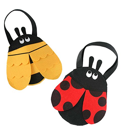 Filztasche Bienchen oder Marienkäferchen, ca. 20 cm., Biene, Marienkäfer, Henkeltasche, Accessoire, passend zu Ihrem Kostüm, ideal an Karneval (Marienkäfer) von KarnevalsTeufel.de