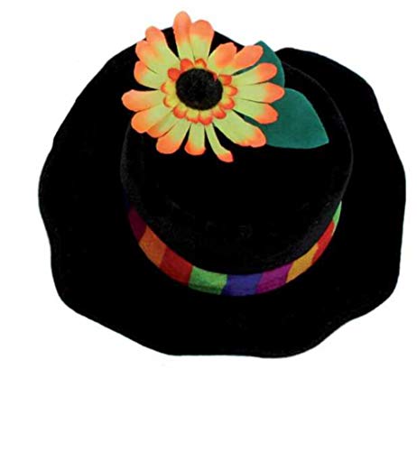 Hut mit Blume, sortierte Farben, Gr. 58 cm, Karneval, Mottoparty, Accessoire (58, schwarz) von KarnevalsTeufel.de