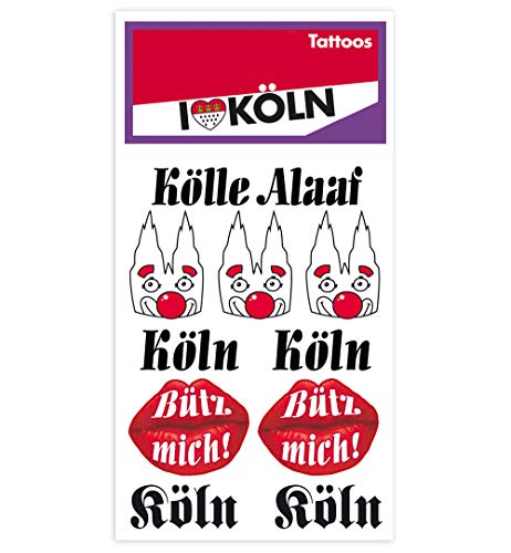 KarnevalsTeufel, Tattoos, Köln, Karneval, Kölle Alaaf, Hautaufkleber, Wappen, Dom, Bütz Mich, Clown, Accessoire, Bunte Tattoos (1) von KarnevalsTeufel.de