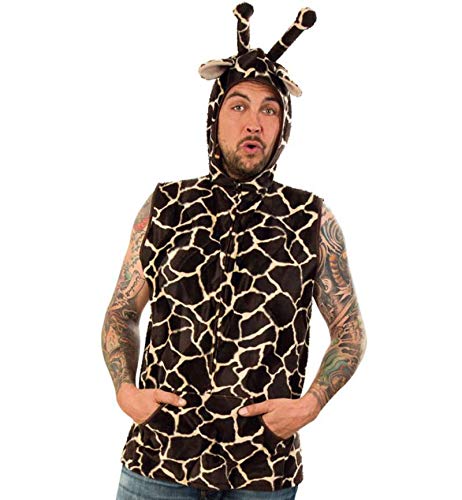 KarnevalsTeufel „Weste Giraffe“ Tierkostüm für Herren aus Plüsch mit Ohren Karneval von KarnevalsTeufel.de