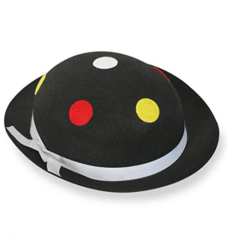 KarnevalsTeufel.de Clownhut gepunktet sortierte Farben - Gr. 58 cm (schwarz) von KarnevalsTeufel.de