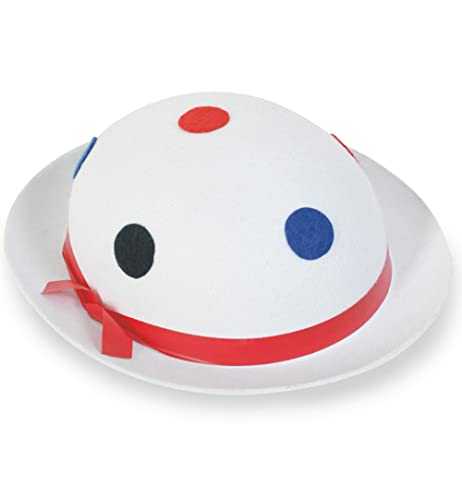 KarnevalsTeufel.de Clownhut gepunktet sortierte Farben - Gr. 58 cm (weiß) von KarnevalsTeufel.de