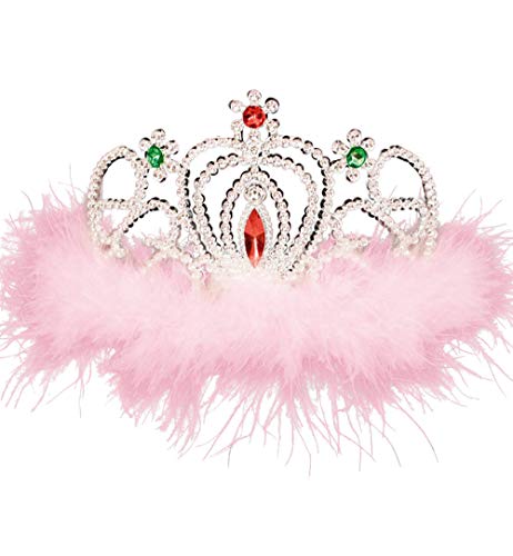 KarnevalsTeufel Diadem mit Federn, in 3 verschiedenen Modelle erhältlich, Weiß-Federn, Rosa-Federn, Pink-Federn (Rosa) von KarnevalsTeufel.de