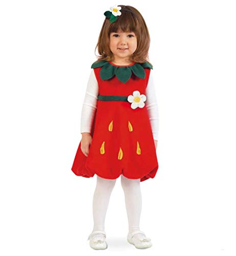 KarnevalsTeufel Erdbeer-Kostüm für Kinder Kleid mit Haarreif (104) von KarnevalsTeufel.de