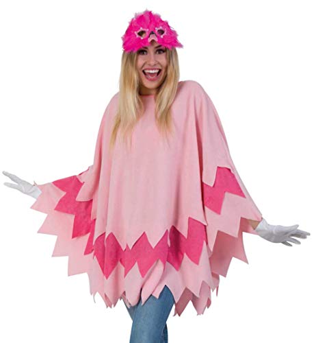 KarnevalsTeufel Erwachsenenkostüm Poncho Flamingo in pink Paradiesvogel Überwurf in Einheitsgröße von KarnevalsTeufel.de