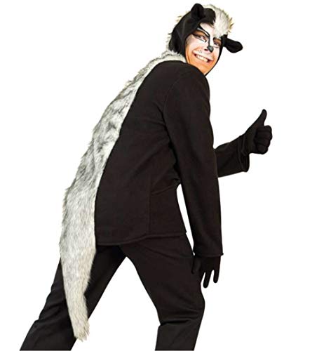 KarnevalsTeufel Erwachsenenkostüm Skunk Oberteil in schwarz mit Kapuze, Ohren und Schwanz Stinktier Stinkdachs Tier Verkleidung (XX-Large) von KarnevalsTeufel.de