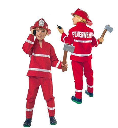 KarnevalsTeufel Feuerwehrmann Kostüm für Kinder, Freiwillige Feuerwehr (128) von KarnevalsTeufel.de