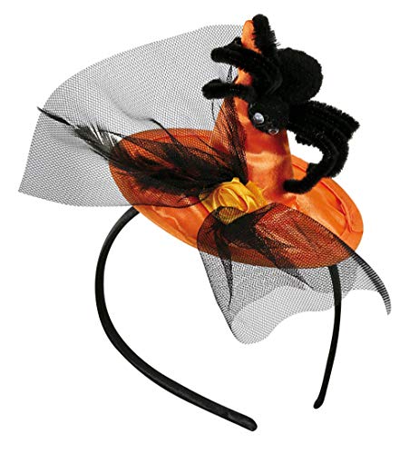 KarnevalsTeufel Haarreif mit Hexenhut in DREI Erwachsene Halloween Accessoire (Orange) von KarnevalsTeufel.de