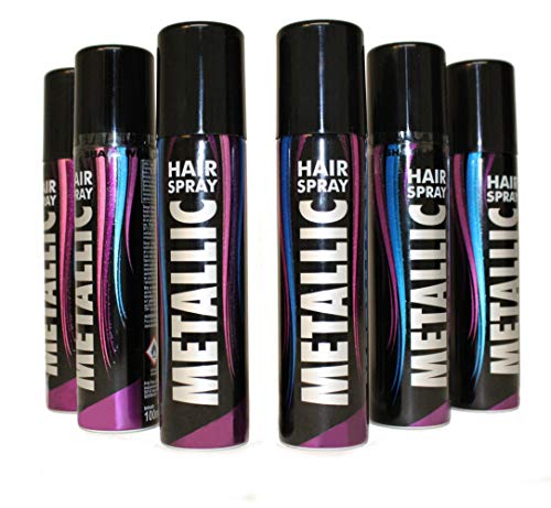 KarnevalsTeufel Haarspray Haarschmuck farbiges Spray für die Haare Metallic-Effekt (metallic lila) von KarnevalsTeufel.de