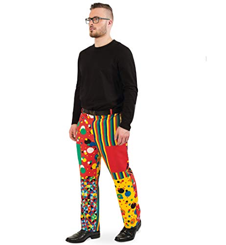 KarnevalsTeufel Herrenkostüm Anzug Clown Jackett und/oder Hose bunt Gemustert Zirkus (X-Large, Hose) von KarnevalsTeufel