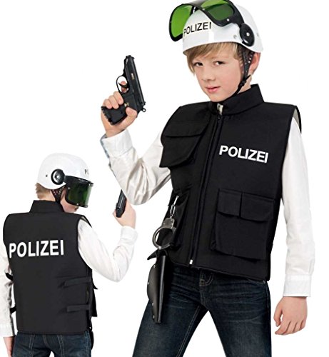 KarnevalsTeufel Kinderkostüm "Polizeieinsatzweste" Spielweste Polizei Polizist Police Carabinieri Gendarmerie Gr 128-152 (128) von KarnevalsTeufel.de