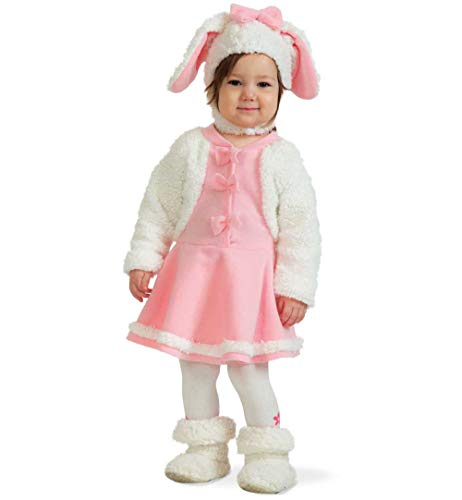 KarnevalsTeufel Kinderkostüm Schäfchen Kleid & Mütze mit Ohren in rosa & weiß Schaf Lamm (86) von KarnevalsTeufel.de