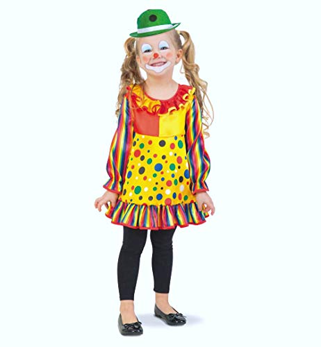 KarnevalsTeufel Kleid Clowni kurz, buntes Clown-Kostüm für Kinder, Klassiker (98) von KarnevalsTeufel.de