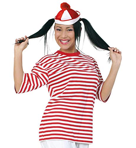 KarnevalsTeufel Kostüm - Set Matrose, 2-tlg. Ringel-Shirt kurzarm (Baumwolle) und Mütze, rot/weiß | Kapitän, Captain, Matrose, Seefahrer (L) von KarnevalsTeufel.de