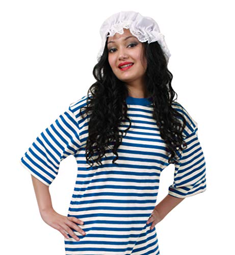 KarnevalsTeufel Kostüm - Schlafmütze Set, Ringel-Shirt Kurzarm (Baumwolle) und Schlafhaube, blau/weiß, Schlafwandler, Clown | Karneval, Pyjamaparty, Mottoparty (XXL) von KarnevalsTeufel.de