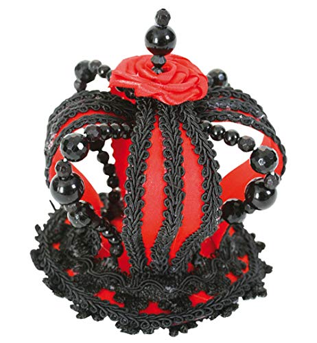 KarnevalsTeufel Krone Dark Angel mit Haarclip in rot-schwarz für Erwachsene Gothic Krönchen Halloween Accessoire von KarnevalsTeufel.de