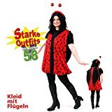 KarnevalsTeufel.de Marienkäfer Kostüm Kleid große Größen Schwarz-Rot gepunktet - 1tlg. Kleid mit Flügeln (46) von KarnevalsTeufel.de