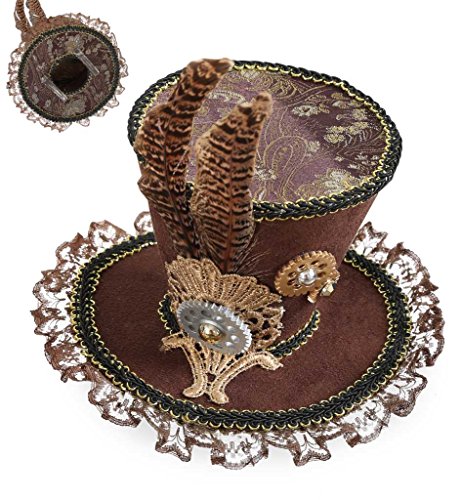 KarnevalsTeufel.de Mini-Hut Steampunk mit Federschmuck Haarclip Zylinder KarnevalsTeufel.de Mini-Hut Steampunk mit Federschmuck Haarclip Zylinder von KarnevalsTeufel.de