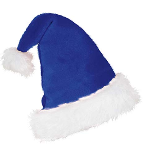 KarnevalsTeufel Mütze Nikolaus Plüsch Weihnachtsmütze Kopfbedeckung (blau) von KarnevalsTeufel.de