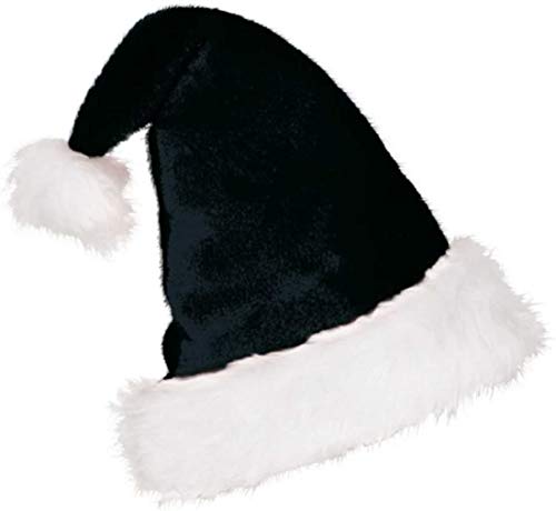 KarnevalsTeufel Mütze Nikolaus Plüsch Weihnachtsmütze Kopfbedeckung (schwarz) von KarnevalsTeufel.de