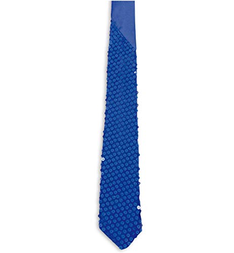 KarnevalsTeufel Paillettenkrawatte edel Binden Länge ca. 142 cm mit Bügel Karneval Party Silvester Accessoire (blau) von KarnevalsTeufel.de
