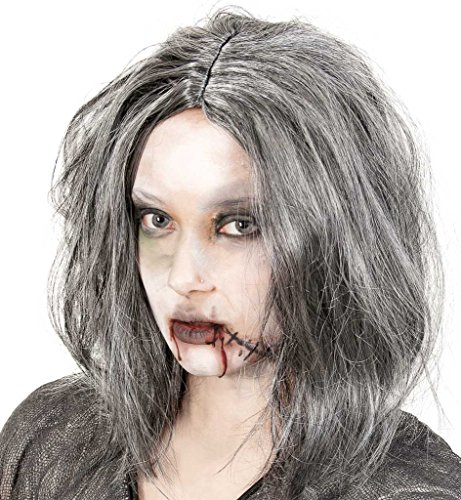 KarnevalsTeufel.de Perücke Zombie grau mit schwarz-weißen Strähnen - Unisex Langhaar KarnevalsTeufel.de Perücke Zombie grau mit schwarz-weißen Strähnen - Unisex Langhaar von KarnevalsTeufel.de