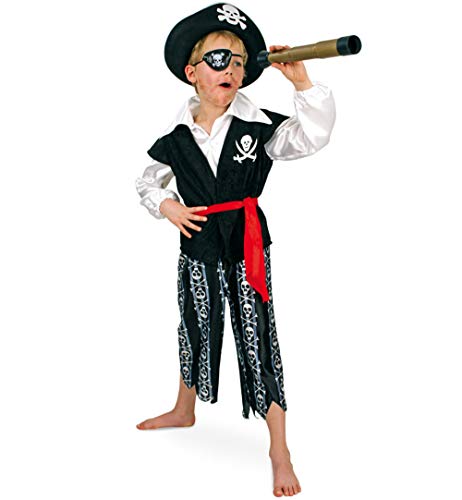 KarnevalsTeufel.de Pirat-Set-Kinder Piraten-Kostüm-Hut-Augenklappe-Fernrohr (152) von KarnevalsTeufel.de