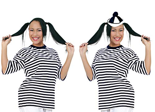 KarnevalsTeufel Ringelshirt Kurzarm T-Shirt Schwarz-Weiß gestreift Kostüm für Pantomime Marine Gondoliere Gefangener Unisex Basic für viele Kostüme und Verkleidungen Gruppenkostüm(X-Large) von KarnevalsTeufel.de