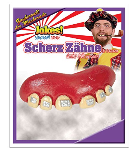 KarnevalsTeufel.de Scherzgebiss, für Erwachsene, Scherzzähne, Halloween, Grusel, Horror, Mottoparty (Spange) von KarnevalsTeufel.de