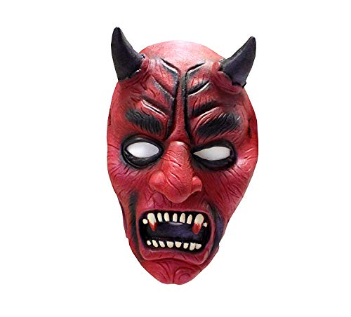 KarnevalsTeufel Teufel Halbmaske Latex Horrormaske Gesichtshalbmaske für Erwachsene Accessoire Verkleidung von KarnevalsTeufel.de