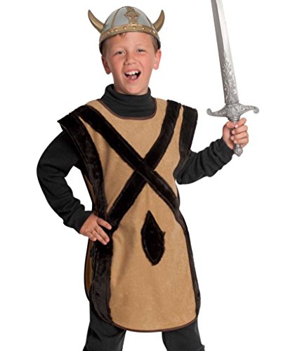 Kinder-Kostüm Nordmann, einteiliger Überwurf für Wikinger, Barbaren und Ritter (128/140) von KarnevalsTeufel.de