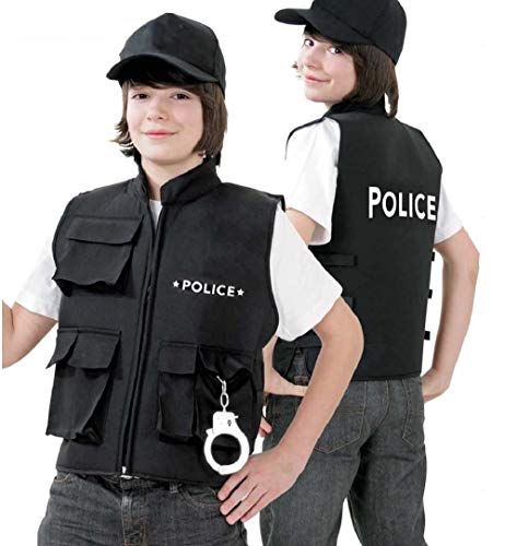 KarnevalsTeufel.de Kinderweste Police Sicherheitsweste Polizei Spiel-Weste Polizeikostüm Polizei-Agent Schutzweste von KarnevalsTeufel.de