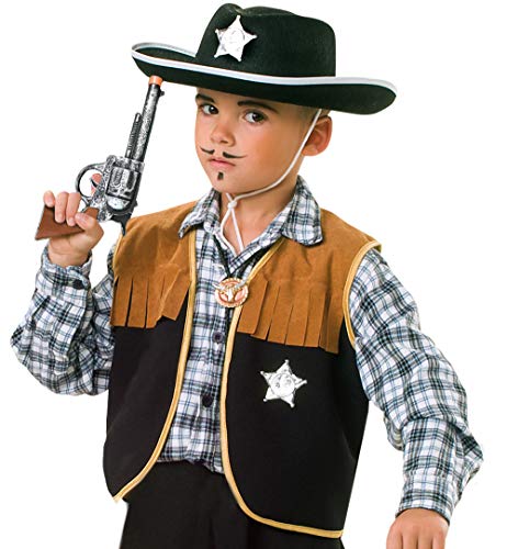 Kinderweste Sheriff, Kinder-Kostüm, Cowboy, Wilder Westen, Sheriff, Cowboy und Idianer, Wildwest, Weste (152) von KarnevalsTeufel.de