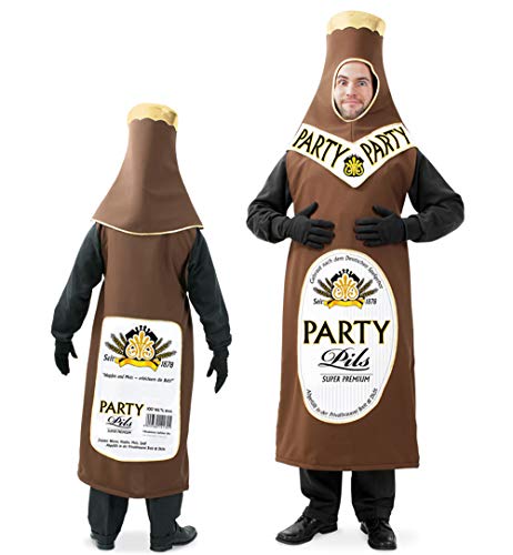 Kostüm "Bierflasche" Bierkostüm Ganzkörperkostüm Party Bier Pils Alkohol Pulle Fun Betrunken Karnevalskostüm für Erwachsene (Large) von KarnevalsTeufel.de